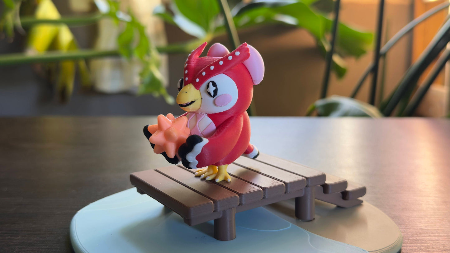 Celeste from Animal Crossing Figure with Glow-in-the-Dark Star - Beach, Water, and Dock Scene