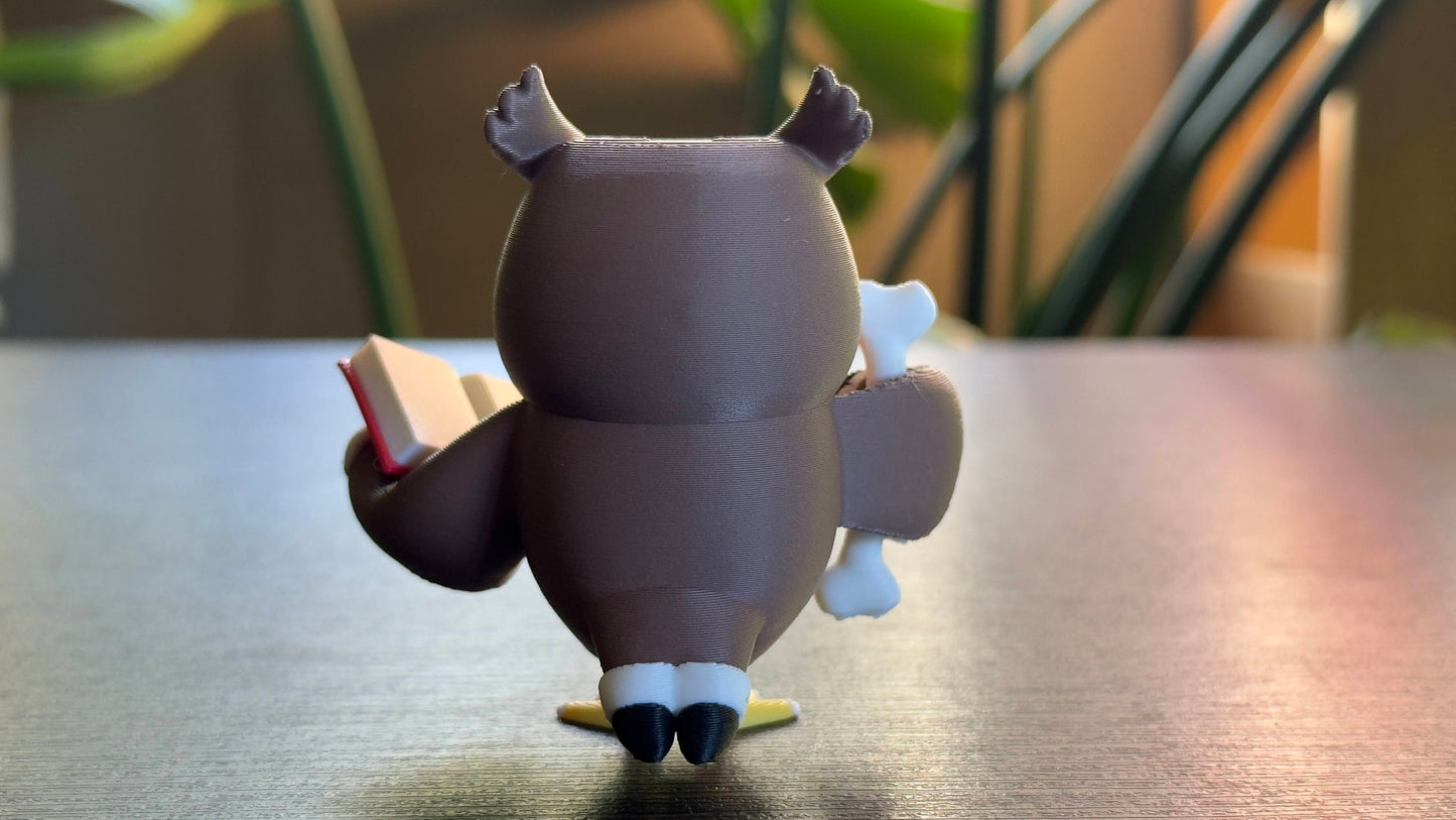 Blathers from Animal Crossing Figure with Bone and Book - No Base