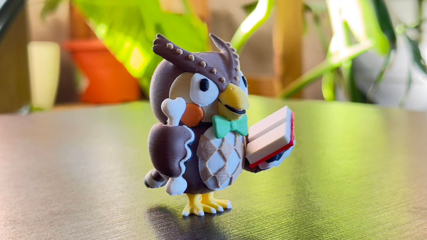 Blathers from Animal Crossing Figure with Bone and Book - No Base