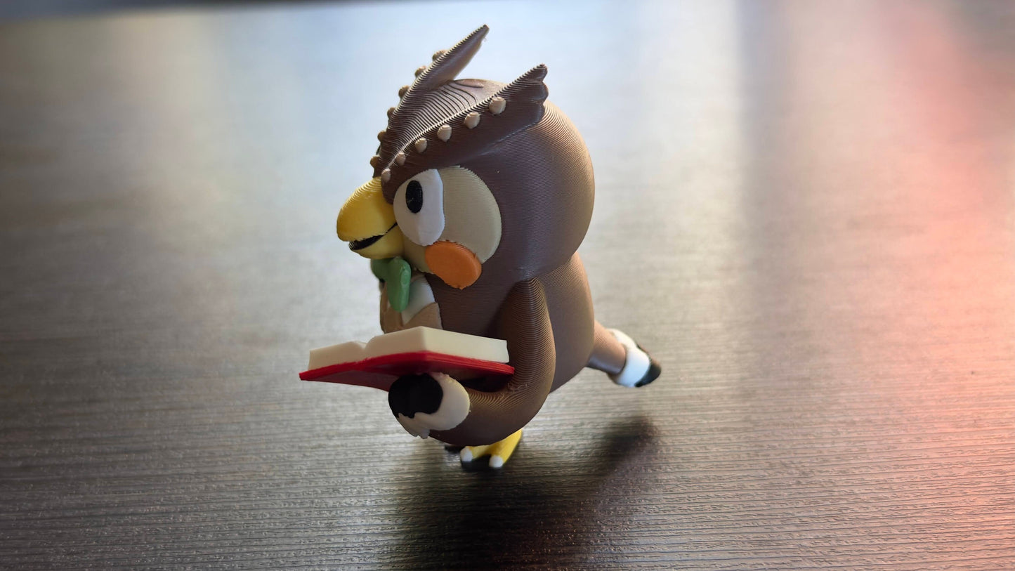 Blathers from Animal Crossing Figure with Bone and Book - No Base