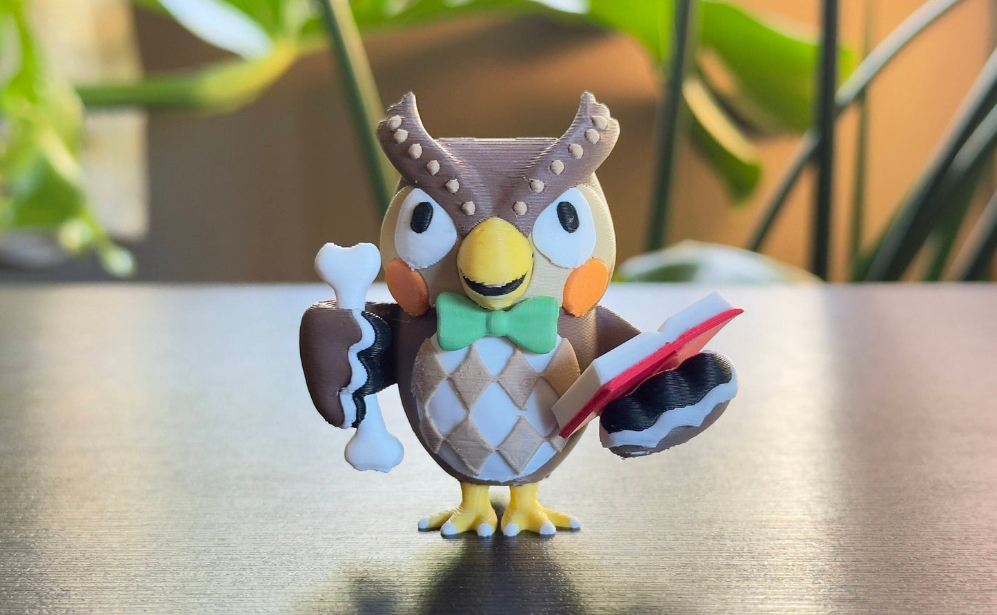 Blathers from Animal Crossing Figure with Bone and Book - No Base