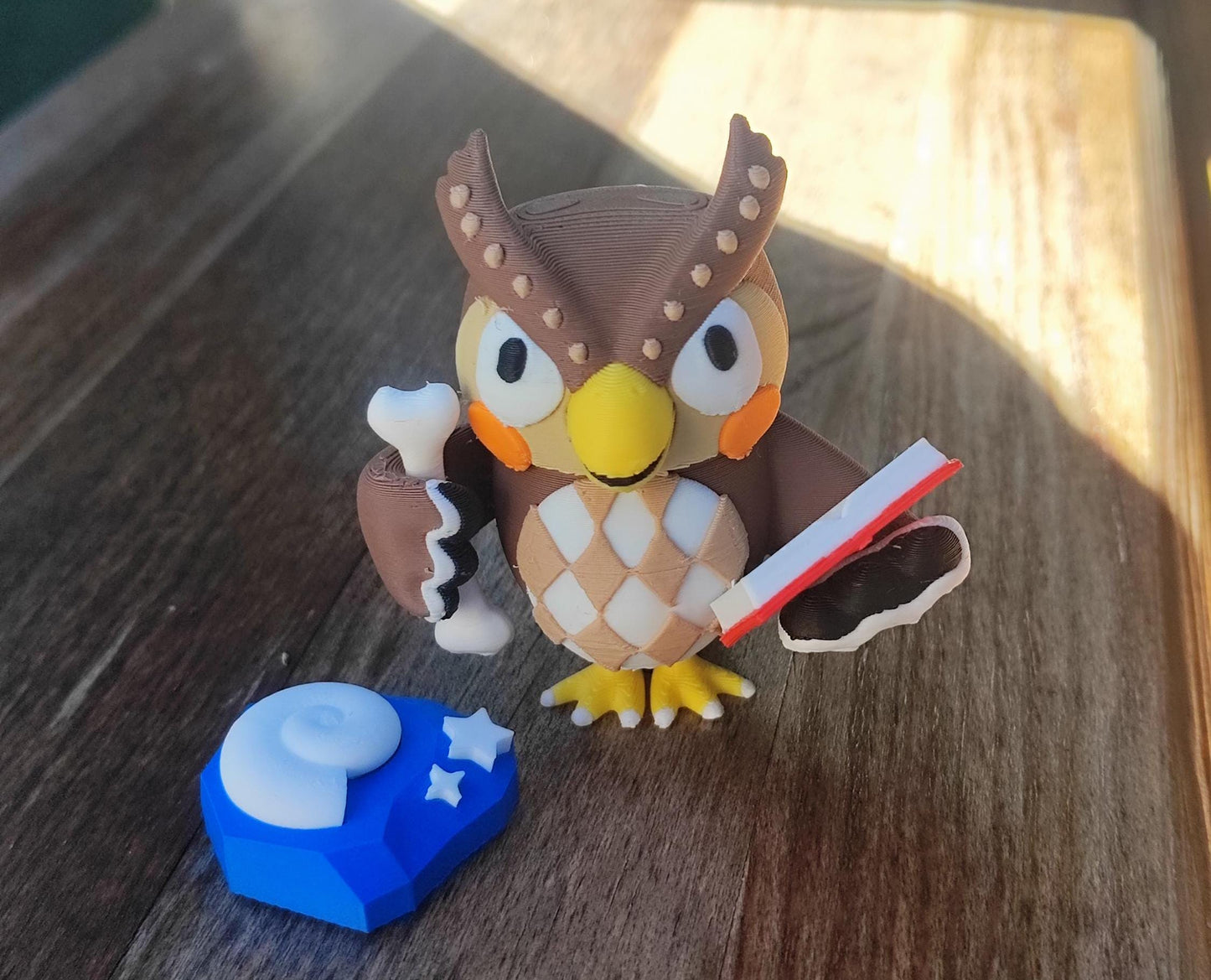 Blathers from Animal Crossing Figure with Bone and Book - No Base