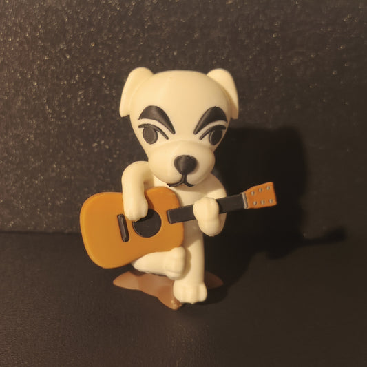 Figura Totakeke (K.K. Slider) impresa en 3D tocando la guitarra, vista frontal